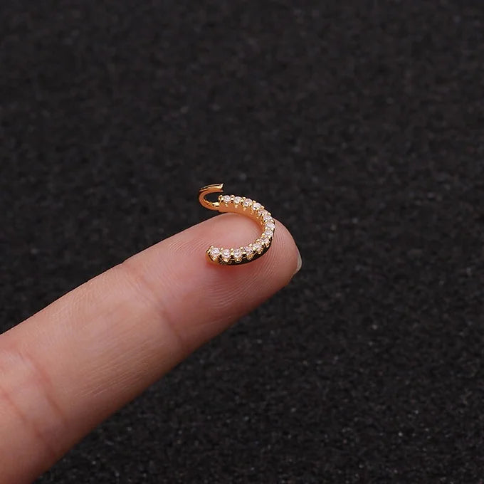 20G 6mm 8mm CZ Pave Hoop Piercing Septum Ring | ER8508