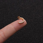 20G 6mm 8mm CZ Pave Hoop Piercing Septum Ring | ER8508