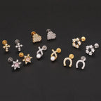 20G Reversible Cross Heart Flat Back Stud