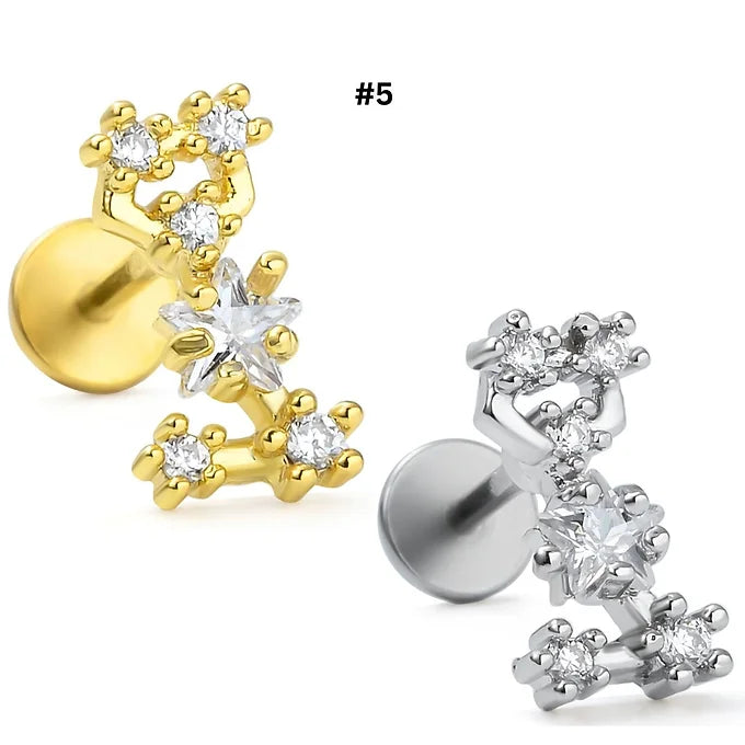20G Surgical Steel Shooting Star  Labret Back
