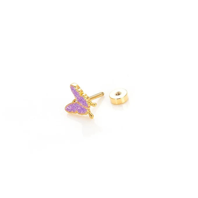 20G Gold Angel Wings Threadless Labret Piercing
