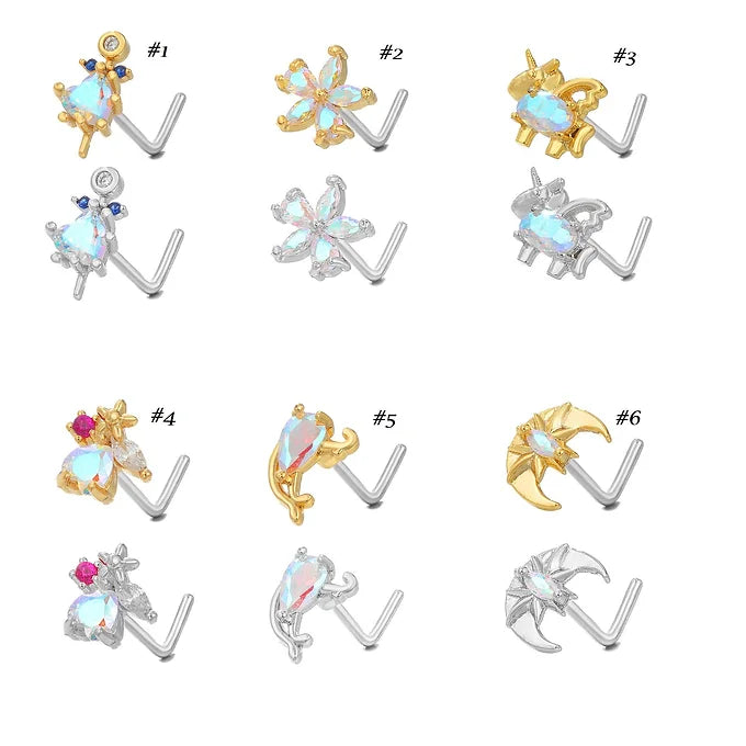 Hypoallergenic Unicorn L Bend Nostril Ring