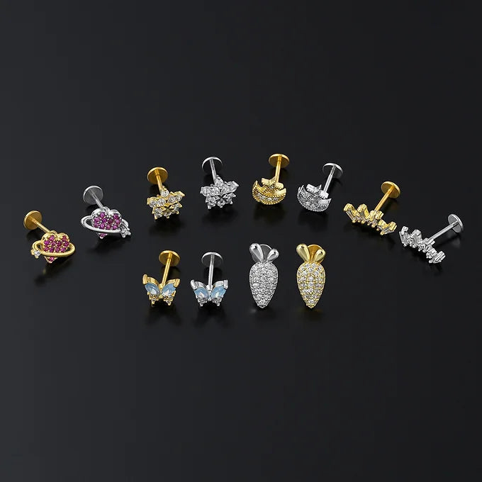 Surgical Steel Reversible Threadless Flat Back Piercing 