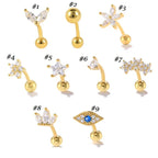 Sterling Silver Evil Eye Curved Barbell Eyebrow Ring