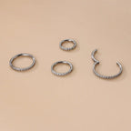 16G Titanium CZ Edge Seamless Hoop Ring