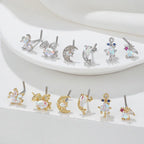 Hypoallergenic Unicorn L Bend Nostril Ring silver