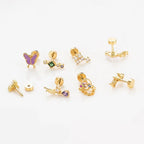 20G Gold Angel Wings Threadless Labret Piercing