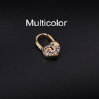 18K Gold Lock Huggies Heart Earrings | HSPJ325