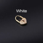 18K Gold Lock Huggies Heart Earrings | HSPJ325