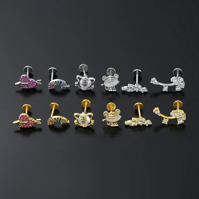 Surgical Steel Reversible Threadless Flat Back Piercing 
