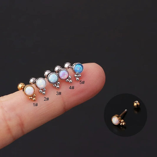 cartilage earrings, piercing jewelry, cartilage piercing, body jewelry, helix piercing, helix earrings, tragus piercing, opal earrings