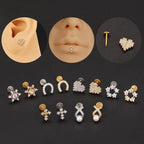 20G Reversible Cross Heart Flat Back Stud