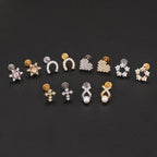 20G Reversible Cross Heart Flat Back Stud
