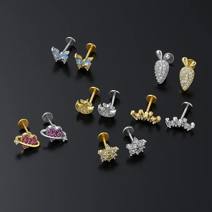 Surgical Steel Reversible Threadless Flat Back Piercing 