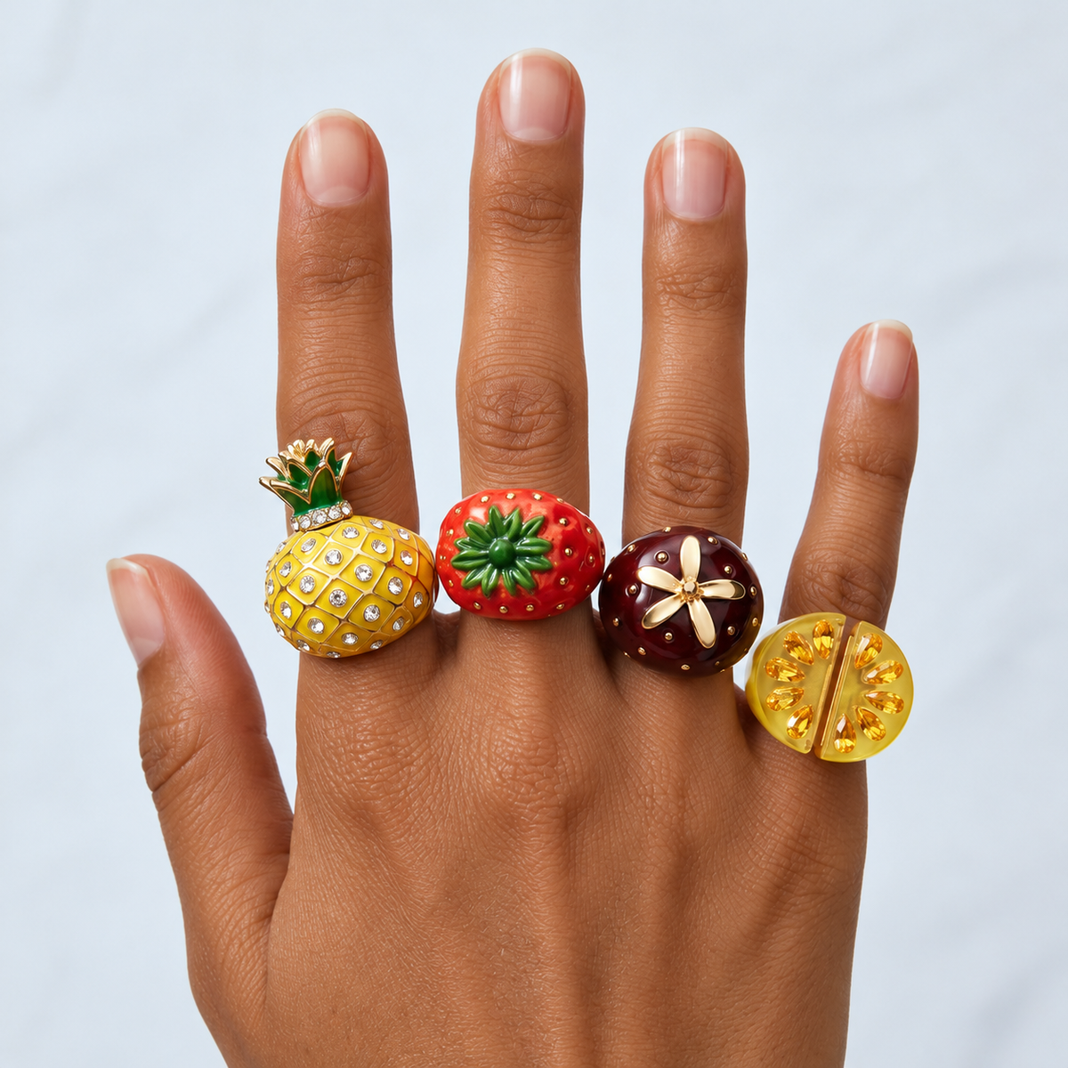Fruity Fun Colorful Statement Ring