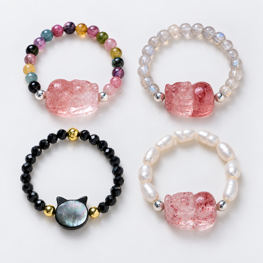 Lucky Guardian Tourmaline Beaded Ring