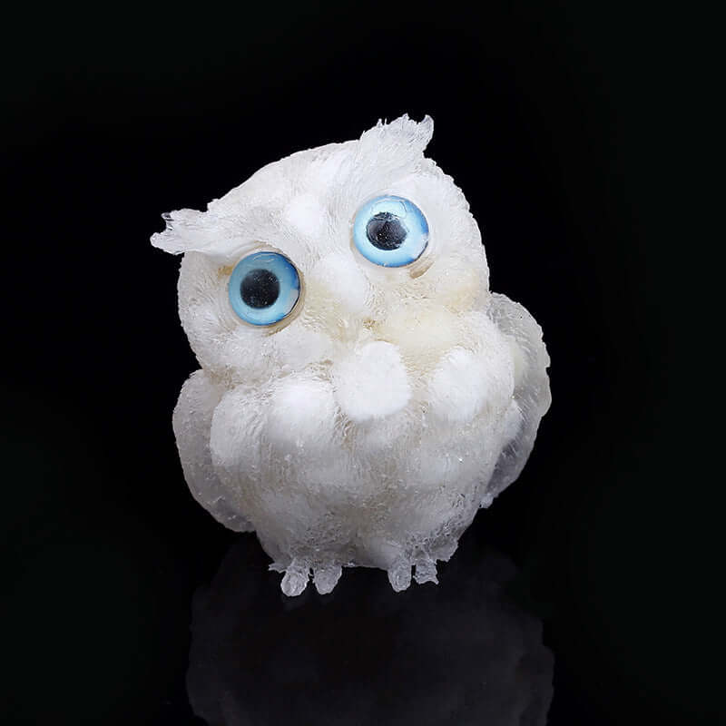 Crystal Stone Owl Ornaments Table Top Decoration