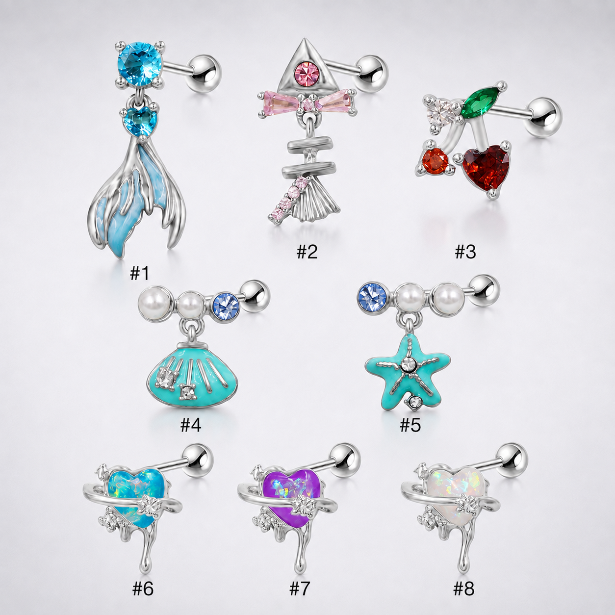 Ocean Whisper Titanium Sea Life Helix Stud