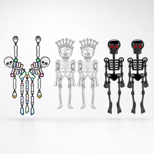 Neon Colorful Skeleton Ear Jacket Earrings