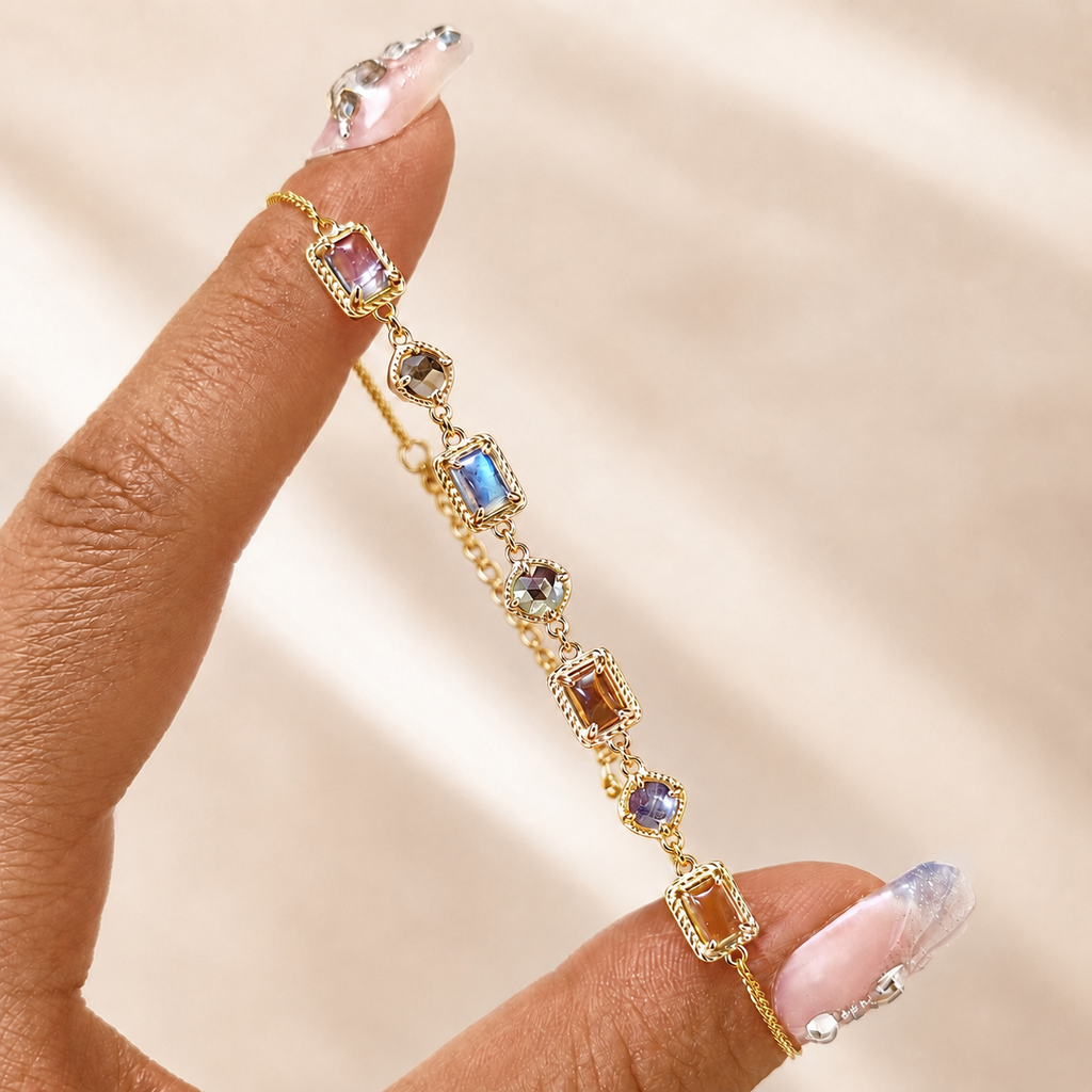 Multi Gemstone Baguette Bracelet