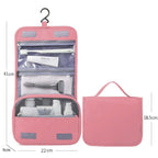 Hanging Waterproof Foldable Toiletry Wash Bag Travel Bag Pink