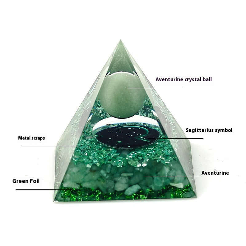 Handcraft Zodiac Pyramid Crystal Home Decoration Ornaments