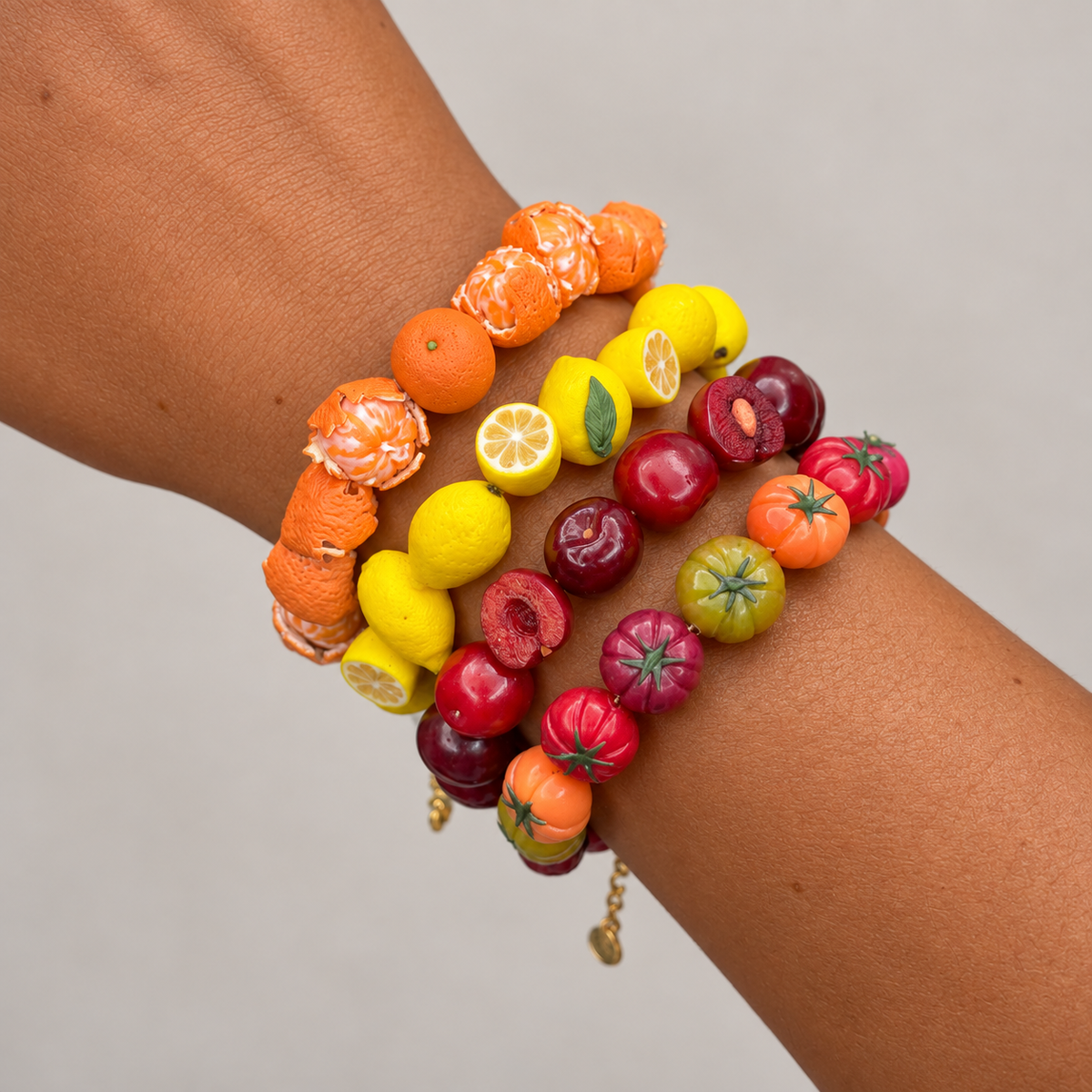 Juicy Orchard Fruit Beaded Bracelet