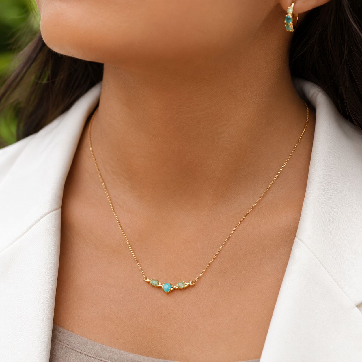 Celestial Tide Amazonite C-Hoop Earrings