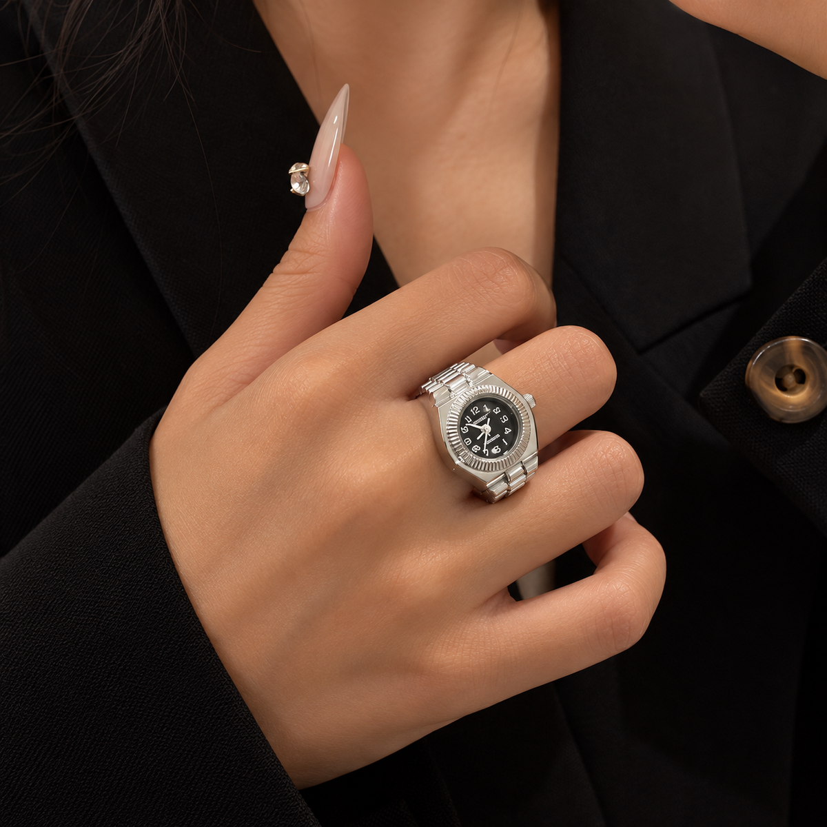 Retro Timepiece Mini Watch Ring