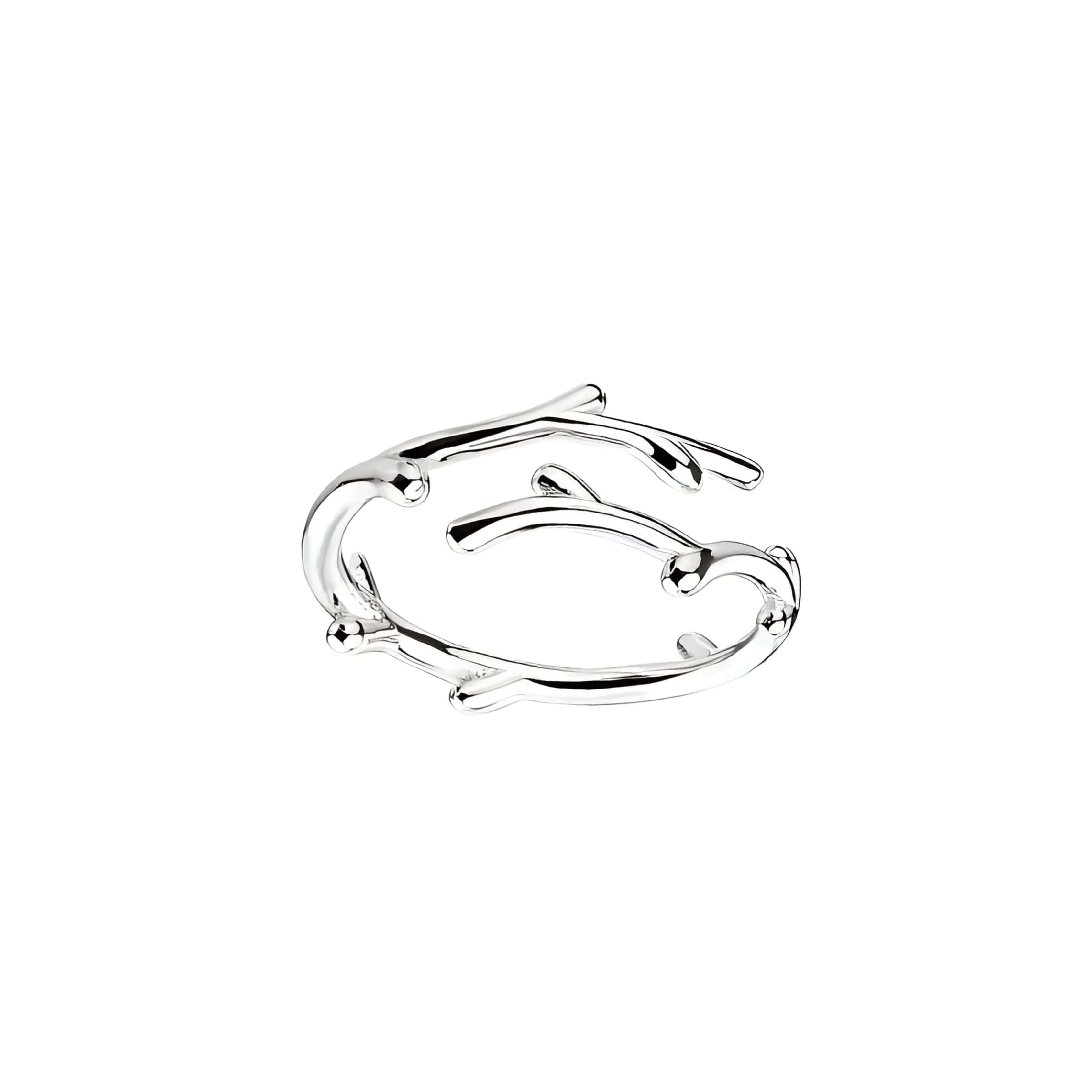 Sterling Silver Antler Deer Adjustable Ring | JZ315