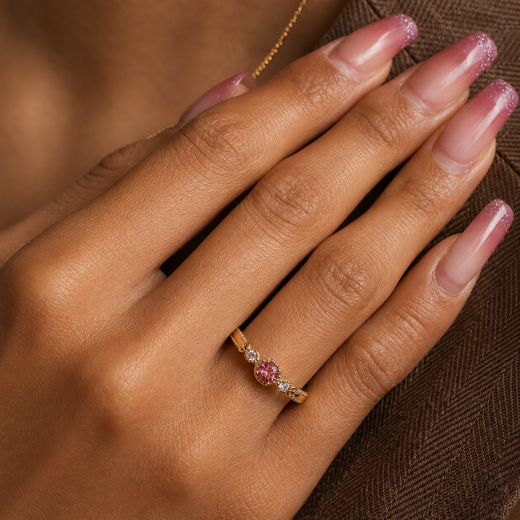 Blushing Vine Pink Tourmaline Ring