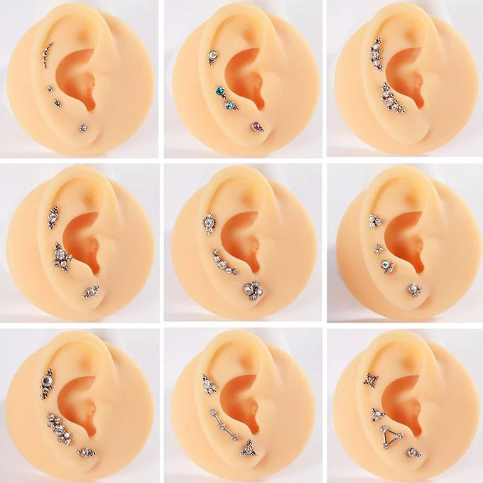 16G Titanium Flat Back Push Pin Tragus Helix Stud