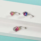 14G Gradient Heart Belly Button Piercings