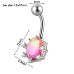 14G Gradient Heart Belly Button Piercings