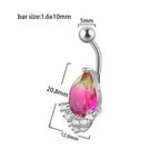 14G Gradient Heart Belly Button Piercings