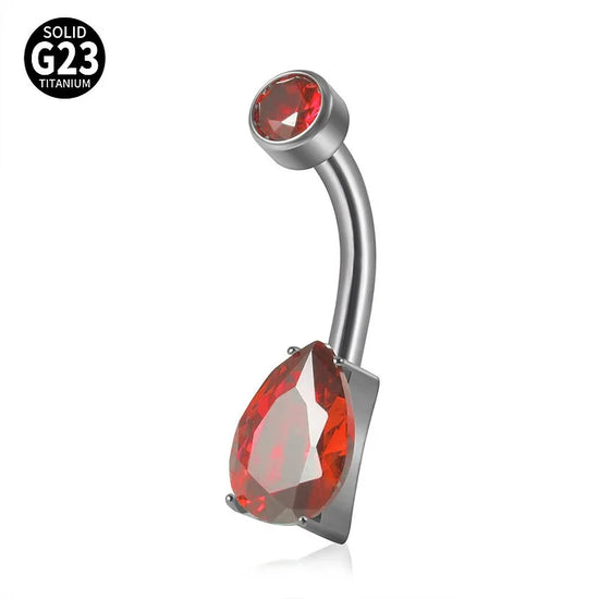 14G Titanium Belly Rings, CZ Belly Ring, Simple Body Piercings