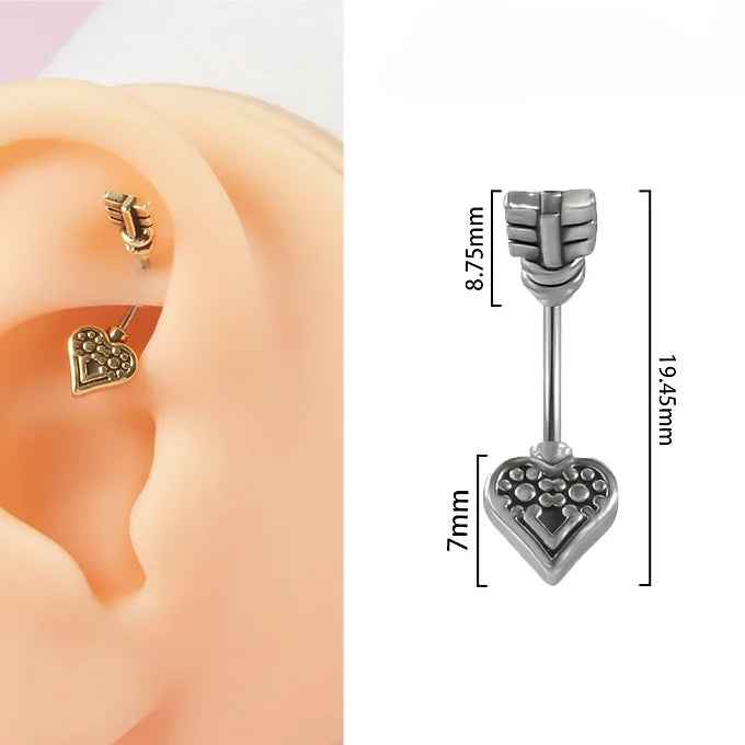 Heart Arrow Belly Button Ring Rook Piercing