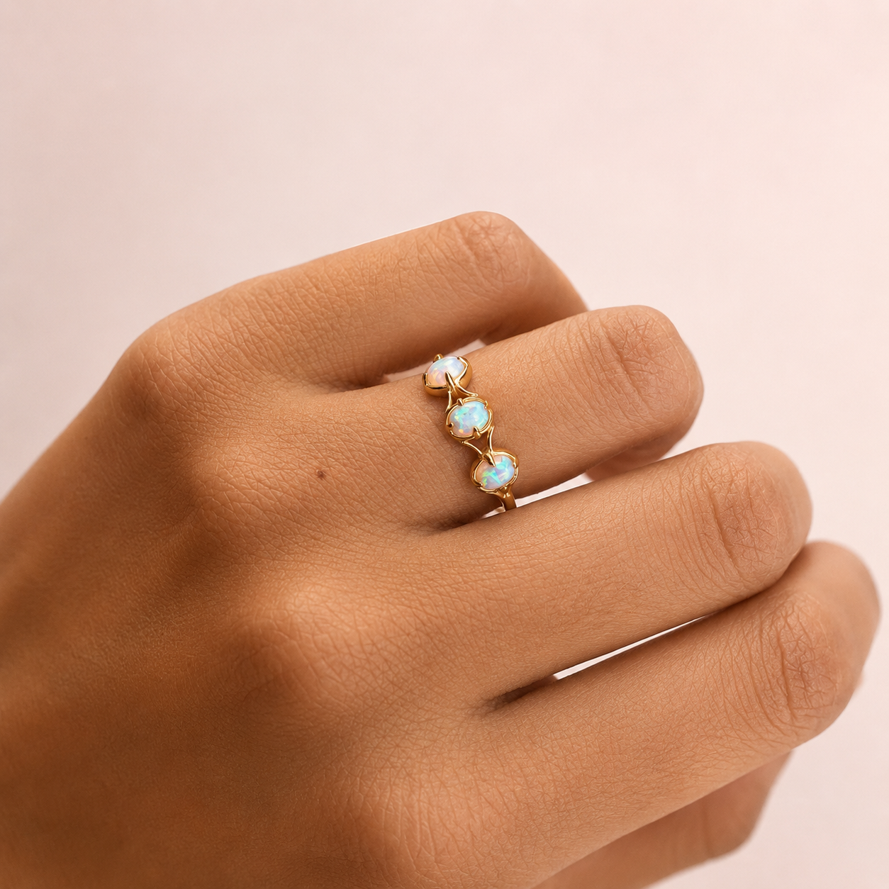 Libra Opal 3 Stone Rings