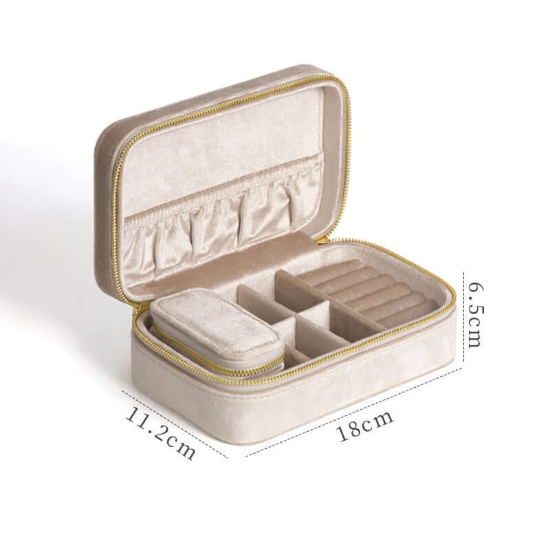Portable Velvet Jewelry Organizer Box