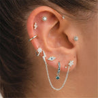 16G tragus stud with flat back push pin tragus jewelry