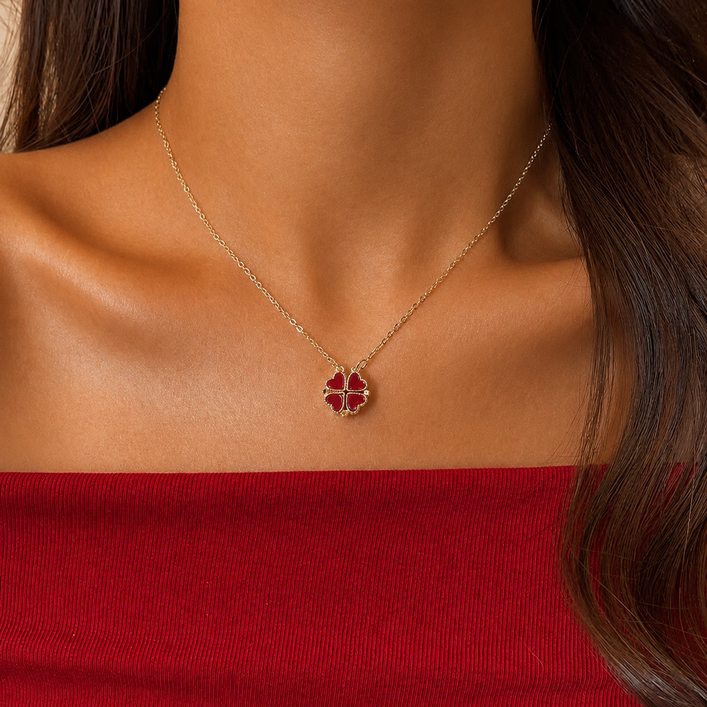Multi-Way Heart Clover Lucky Necklace Magnetic