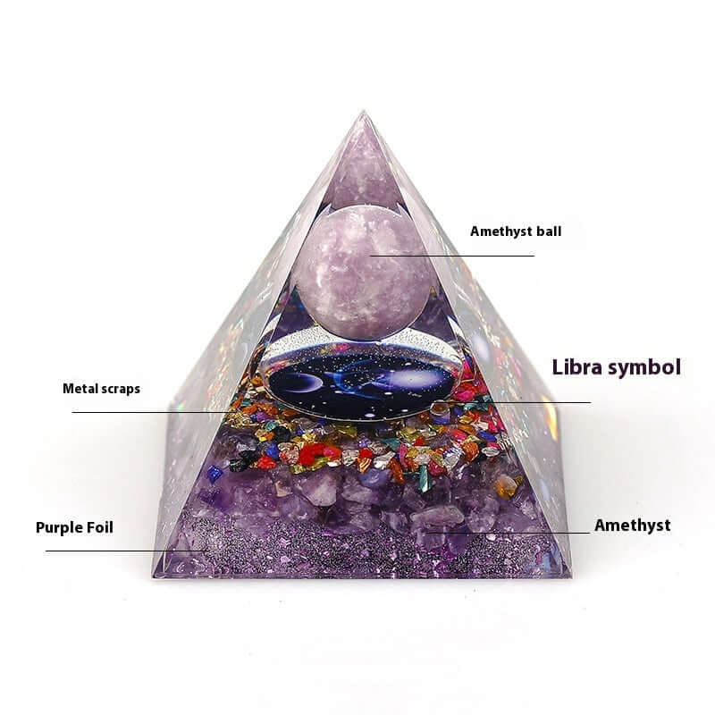 Handcraft Zodiac Pyramid Crystal Home Decoration Ornaments