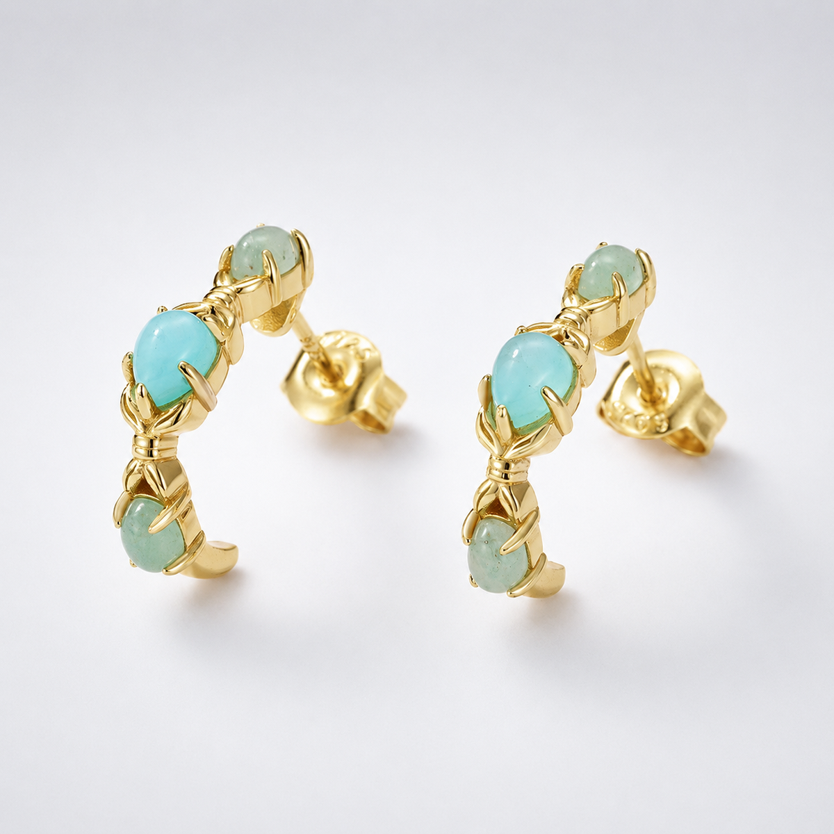 Celestial Tide Amazonite C-Hoop Earrings