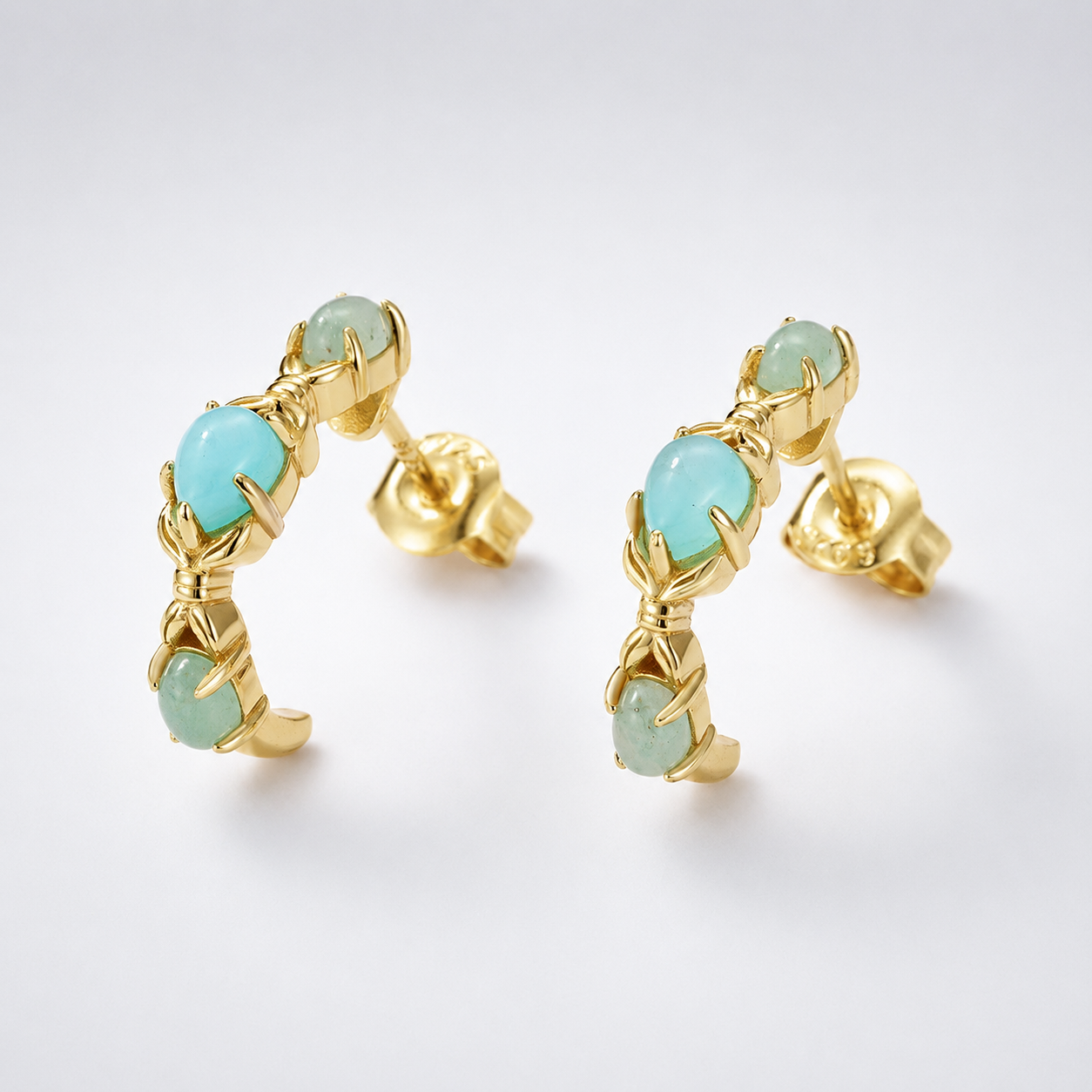 Celestial Tide Amazonite C-Hoop Earrings