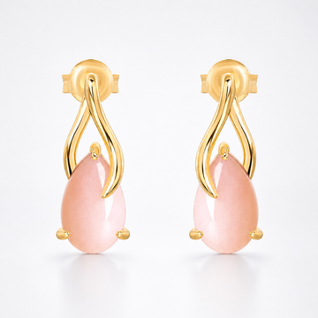Pink Opal Aura Drop Earrings 