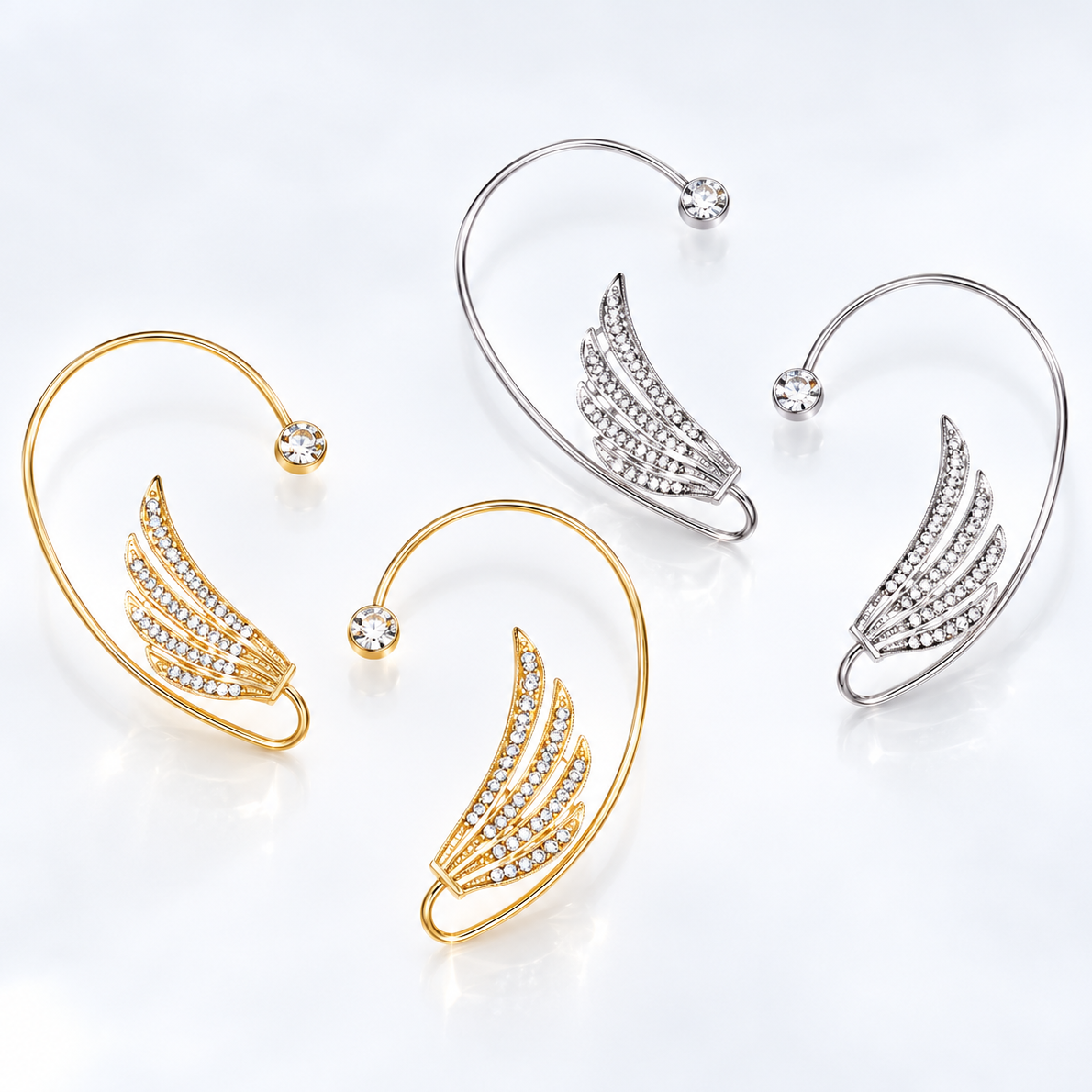 No Piercing Phoenix Wings Diamond Ear Cuff Ear Crawler