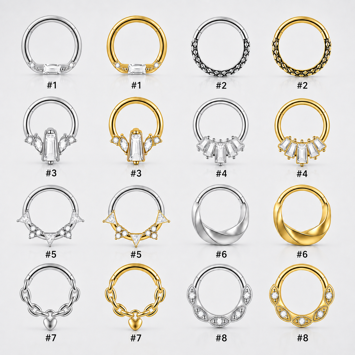 Orbit Stainless Steel 16G Hinged Nose Hoop