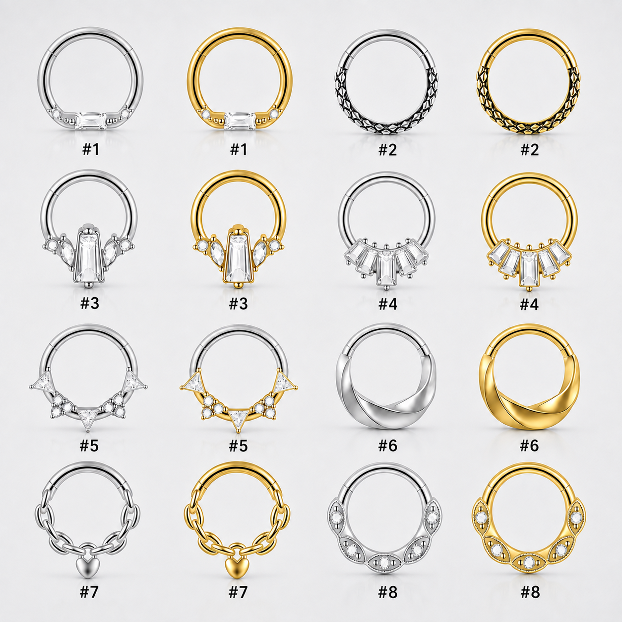 Orbit Stainless Steel 16G Hinged Nose Hoop