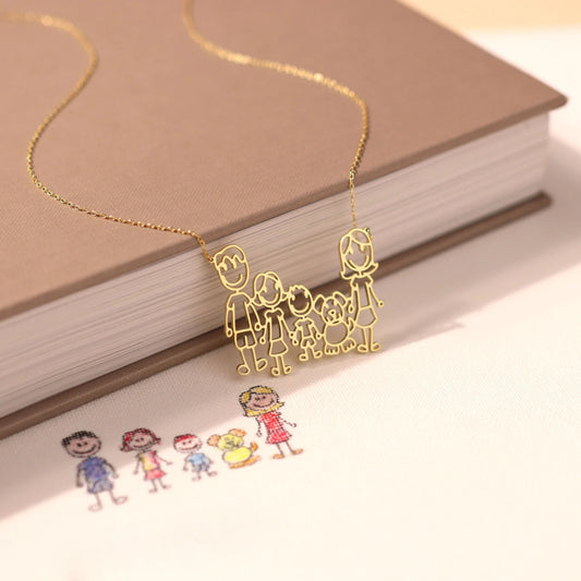 Customise Hand Drawn Children Art Necklace | XL893