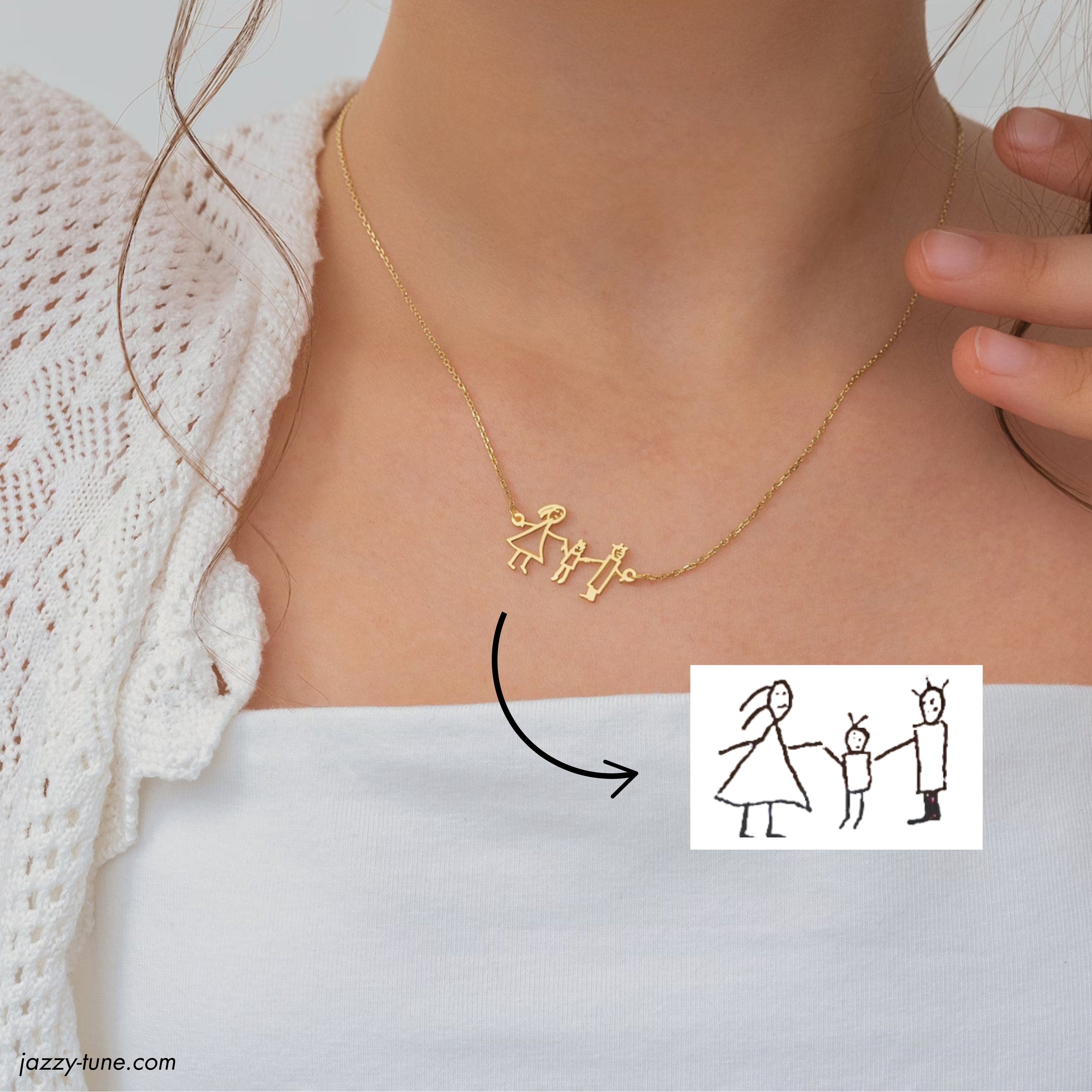 Customise Hand Drawn Children Art Necklace | XL893